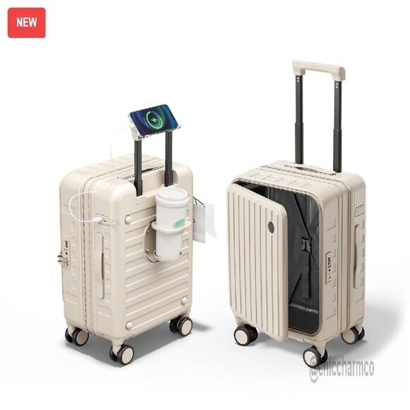 20-Inch Hard Shell Carry-On Suitcase with TSA Lock & Spinner Wheels
